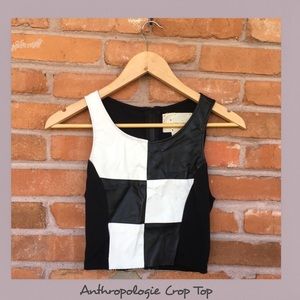 Anthropologie Faux-Leather Crop Top